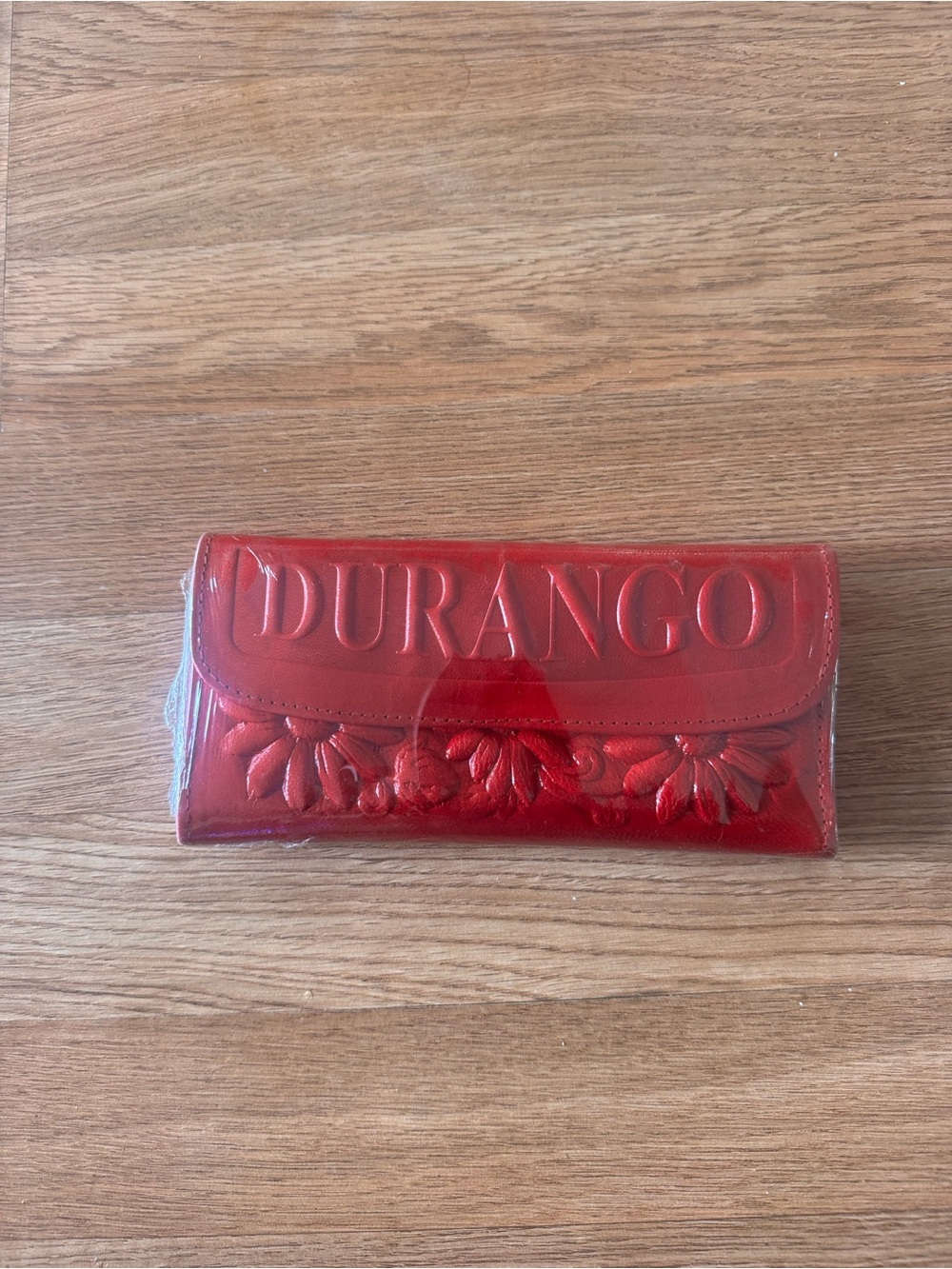 Durango Red Embossed Floral Leather Wallet